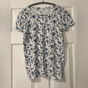 Gap Blue Floral Tee Shirt Size XS